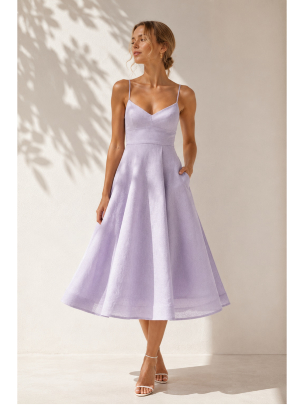 Zimmermann Lavender Spaghetti-Strap Midi Dress